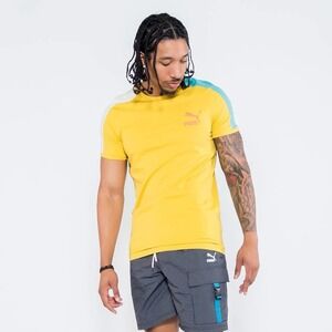 Puma T Shirt Mens Short Sleeve Yellow Large NWT